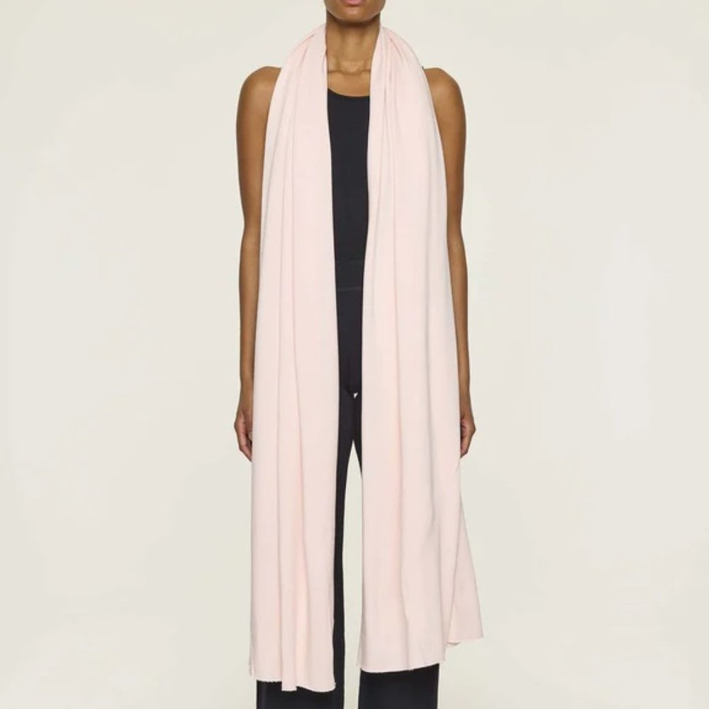 bleusalt light pink 3 yard wrap shawl ruana - new no tags